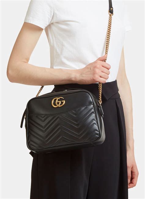 Gucci GG Marmont small matelassé shoulder bag.